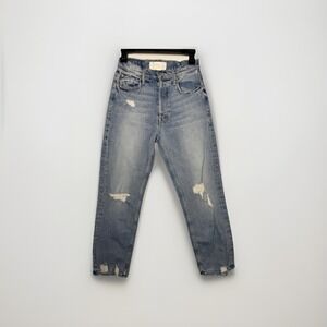 Mother Superior The Tomcat Women's Jeans 26 The Confession‎ Blue Distressed Crop